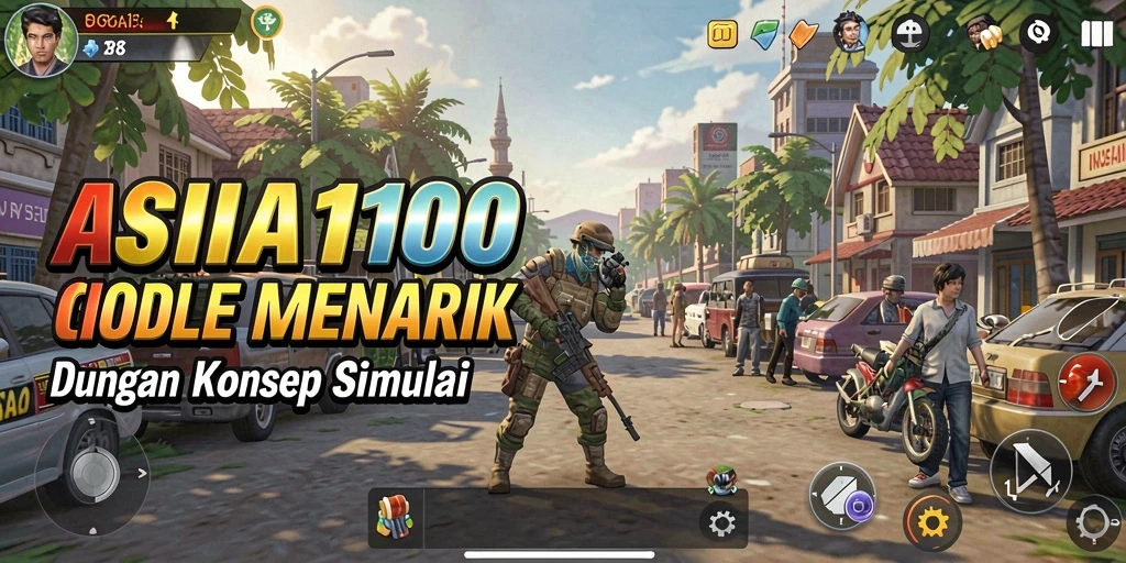 Tampilan menarik dari gameplay ASIA100 yang menenangkan.