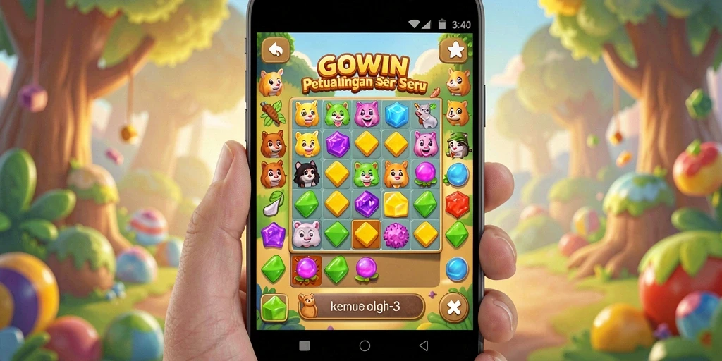 Gameplay GOWIN yang menarik dengan tantangan Match-3.