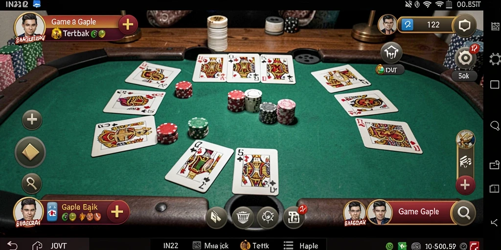 Tampilan gameplay Gaple yang menarik dan seru di IN22.
