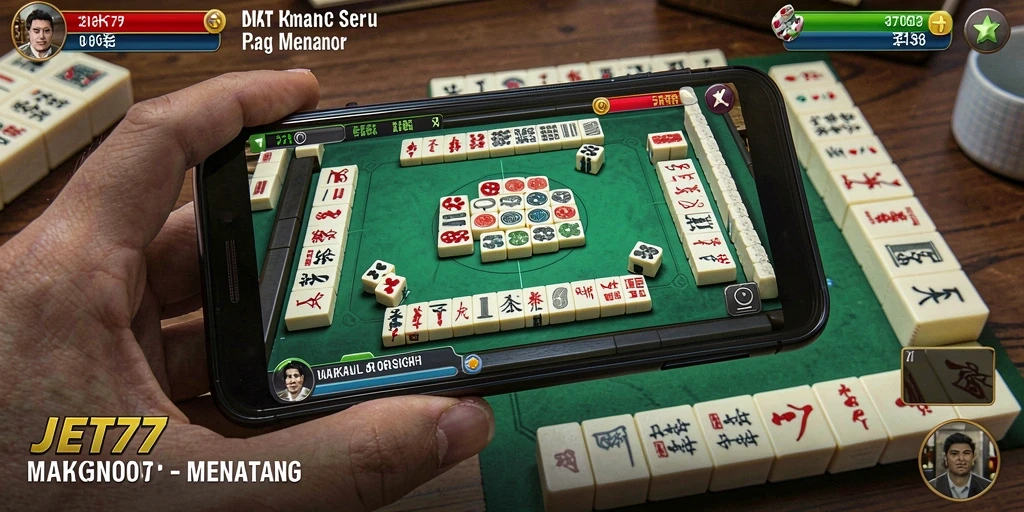Tampilan gameplay seru yang penuh tantangan Mahjong.