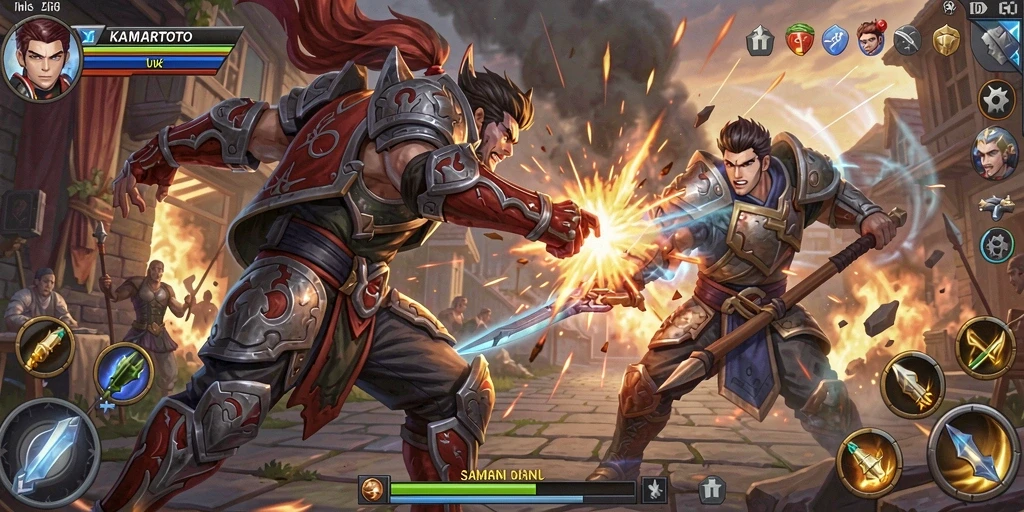 Gameplay KAMARTOTO menunjukkan aksi pertarungan yang mendebarkan dan menarik.