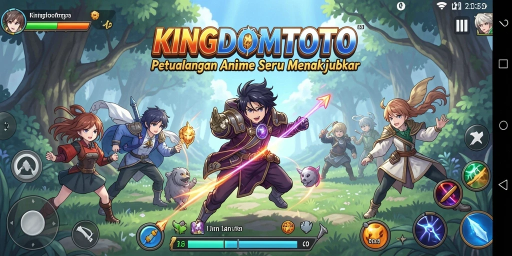 Screenshot gameplay KINGDOMTOTO yang menampilkan aksi pertarungan Anime.