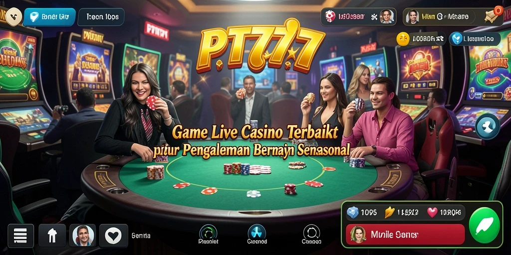 Tampilan gameplay Live Casino PT777 yang mengesankan dan interaktif.