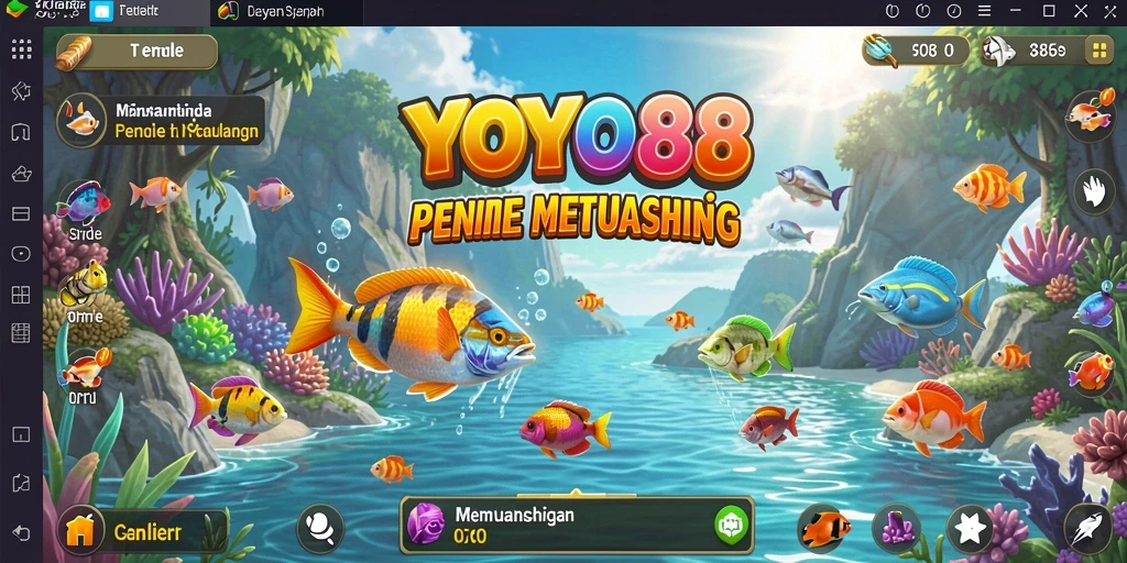 Tampilan gameplay seru dalam YOYO88 saat menangkap ikan.